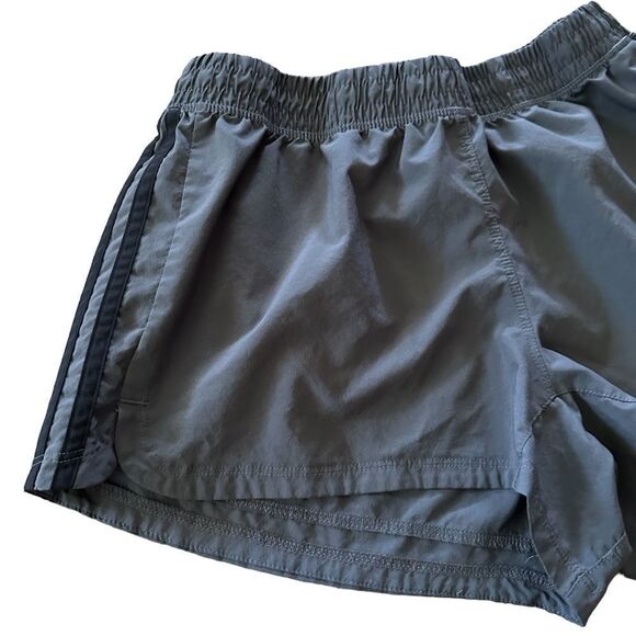 Adidas Gray Black Striped Athletic Running Workout Shorts - Picture 4 of 7